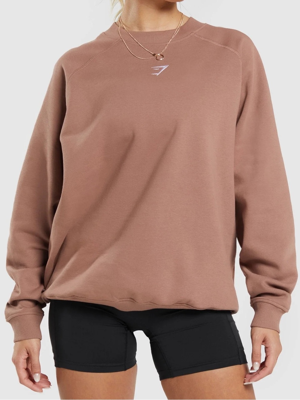 Gymshark Training Oversized Fleece Sweatshirt Taupe Brown